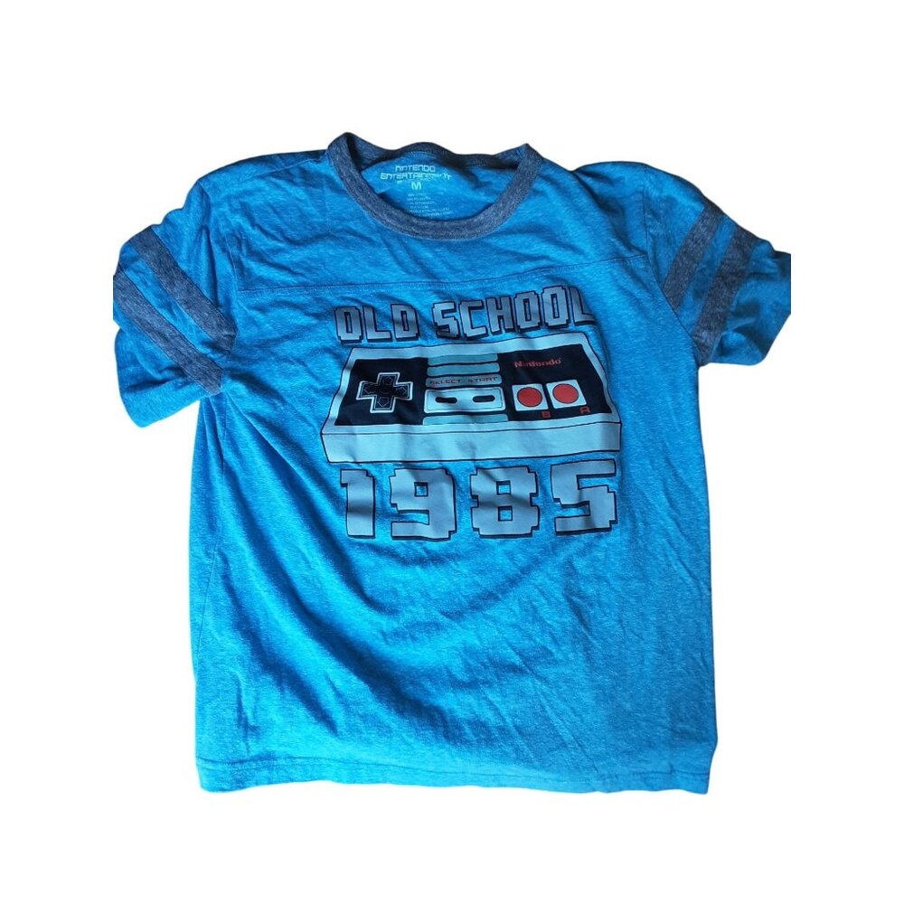 Nintendo Entertainment System Old School T Shirt Medium Blue